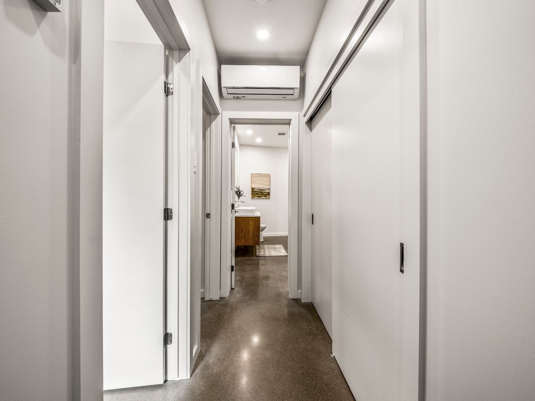 Heated floors (polished concrete), storage closet